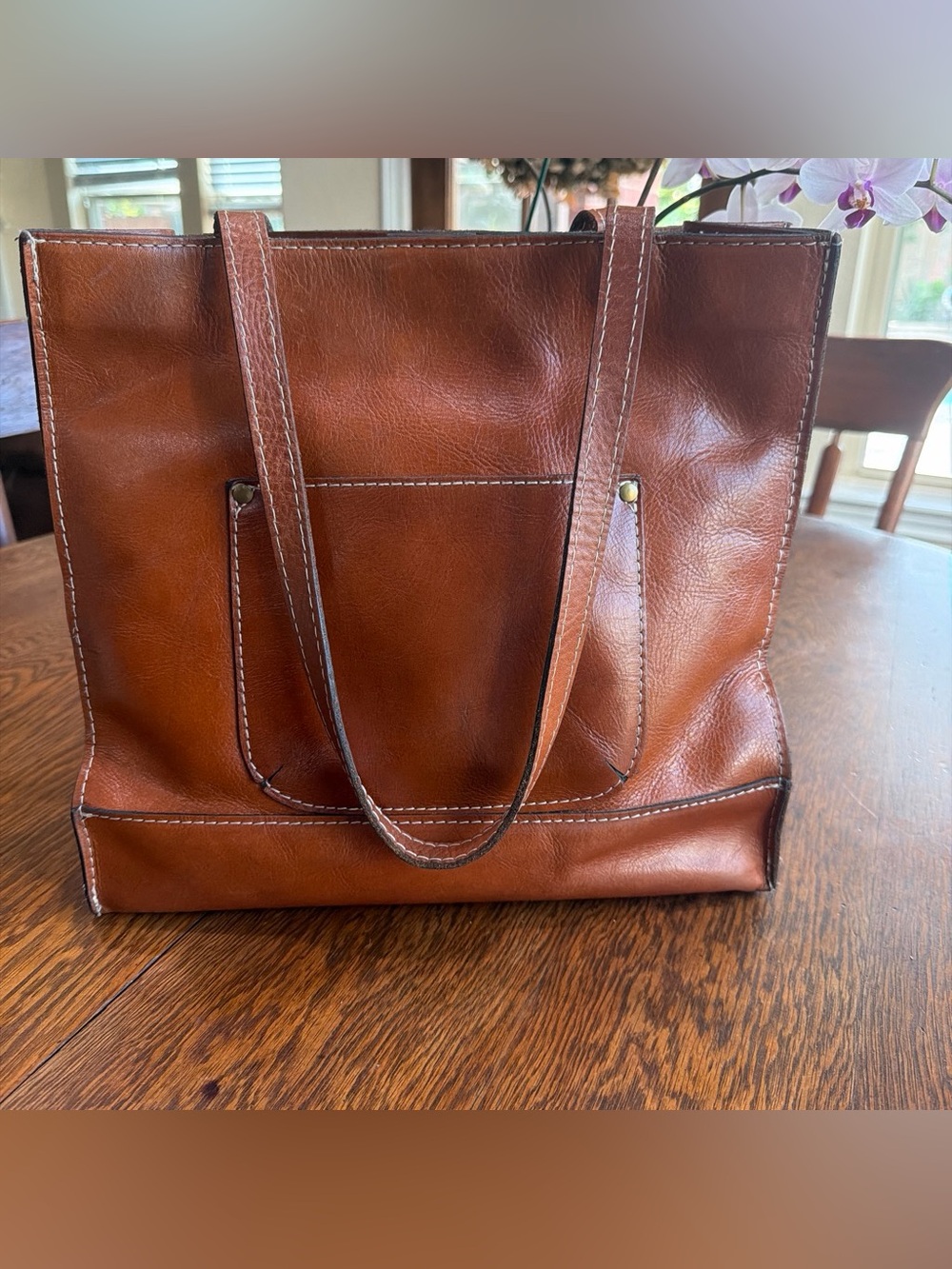 🐴Patricia Nash Tobacco Brown Leather Toscano Tote Bag